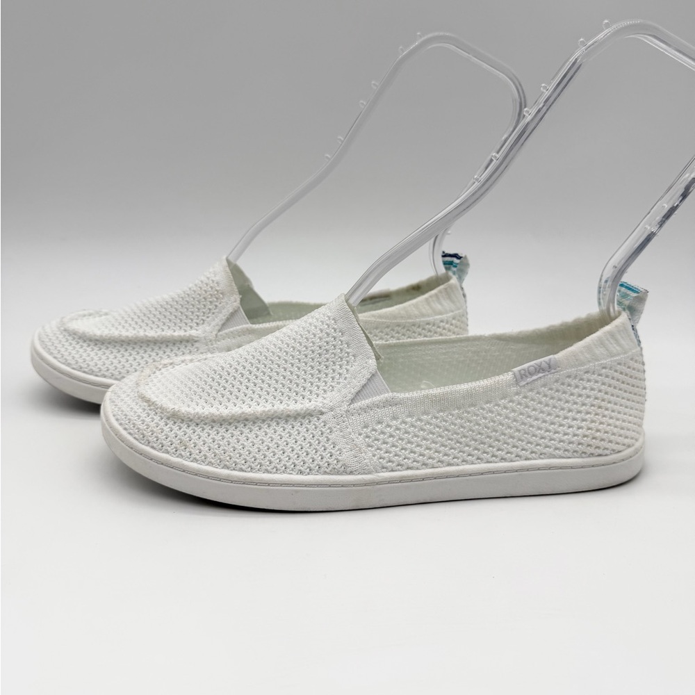 Roxy Minnow Knit Closed Casual Memory Foam Slip-on Comfort Shoes White Size 9 - Picture 2 of 8